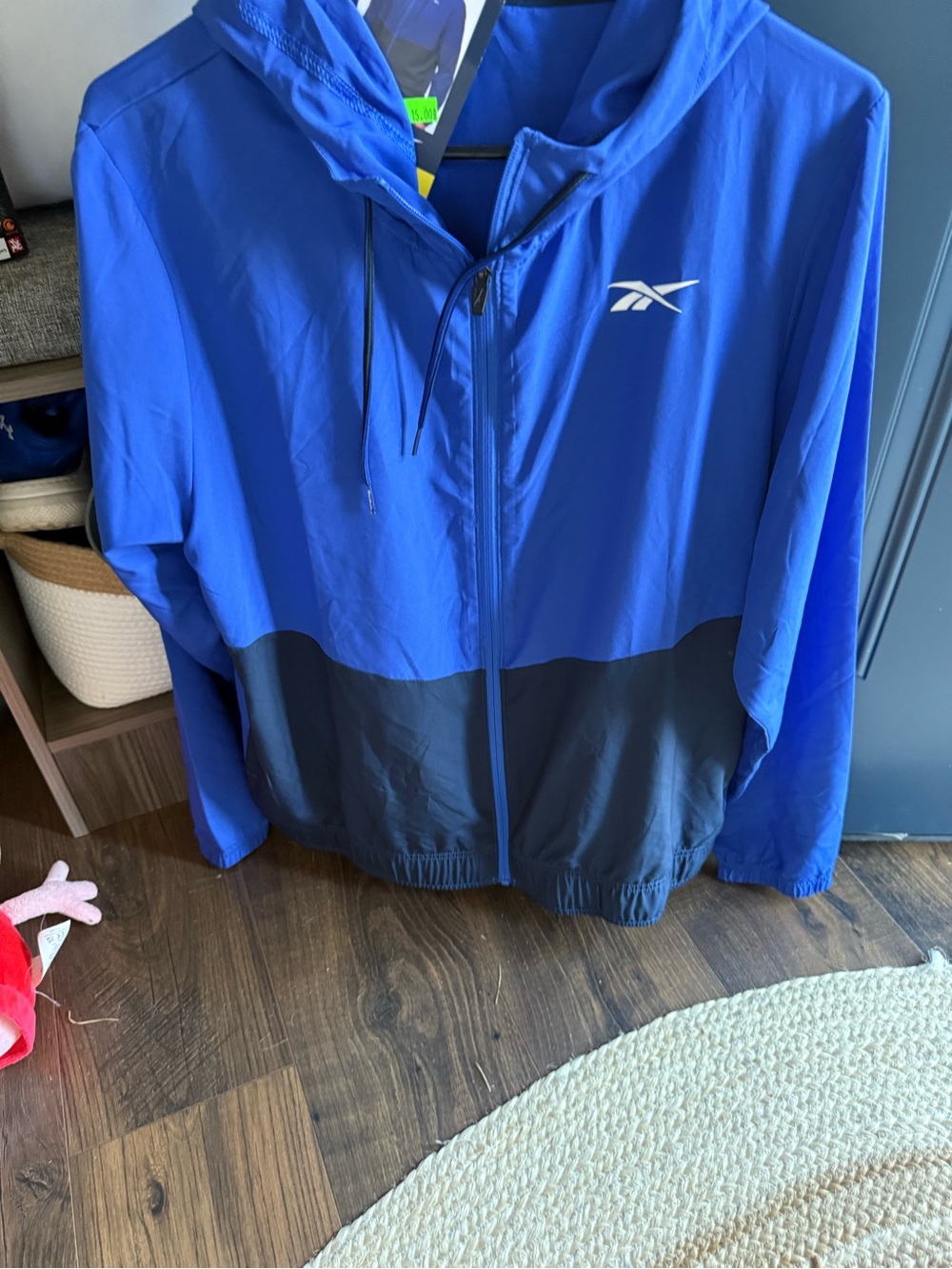 Reebok Royal Blue and Black Hooded Athletic Jacket